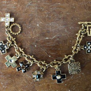 ST. John Black and Gold Charm Bracelet.